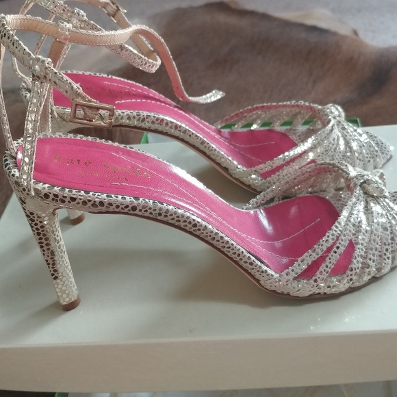 Kate Spade Silver Strappy Heels - Picture 5 of 8